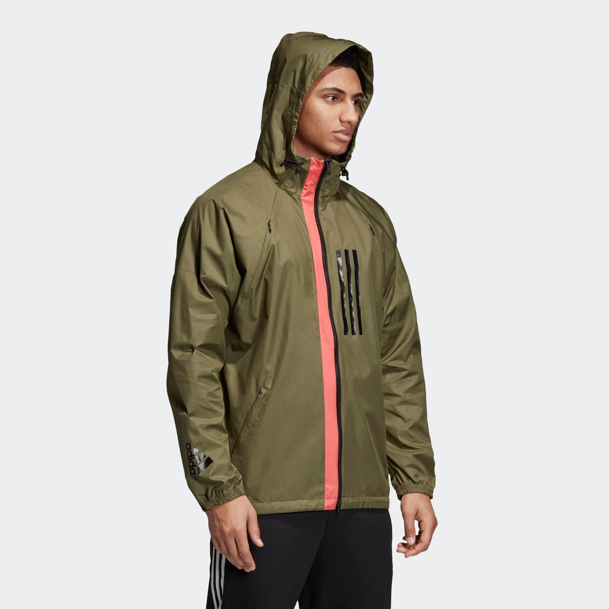 Adidas Men's windproof hooded jacket M WND DZ0049 green