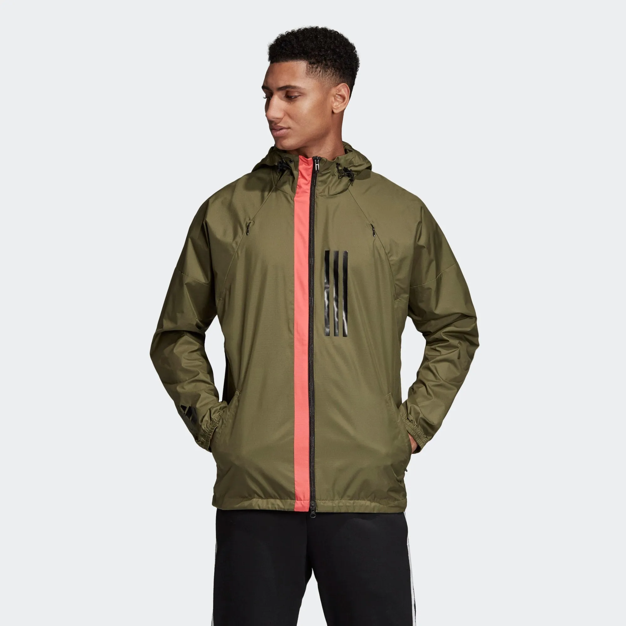 Adidas Men's windproof hooded jacket M WND DZ0049 green