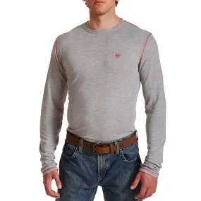 'Ariat' Men's FR Polartec Long Sleeve Base Layer - Grey