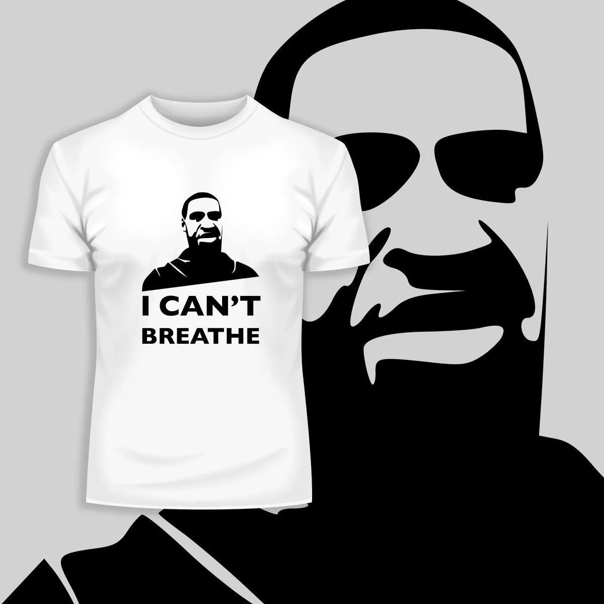 Black Lives Matter I Can Not Breathe Black, White & Grey T-Shirt