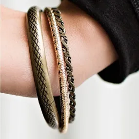 Carnivore Brass and Gold Set of Bangle Bracelets