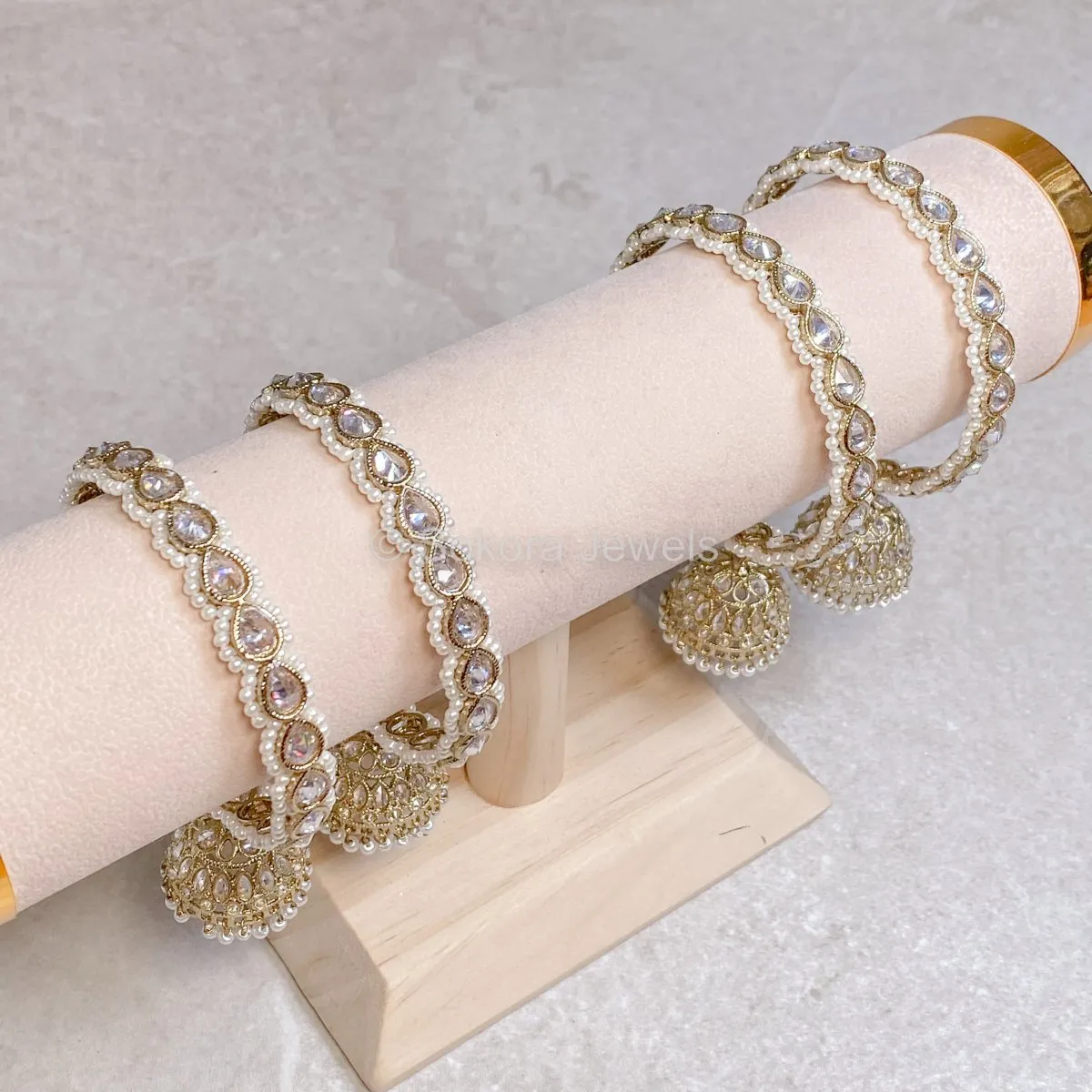 Chunky Husna Jhumka Bangles - Clear