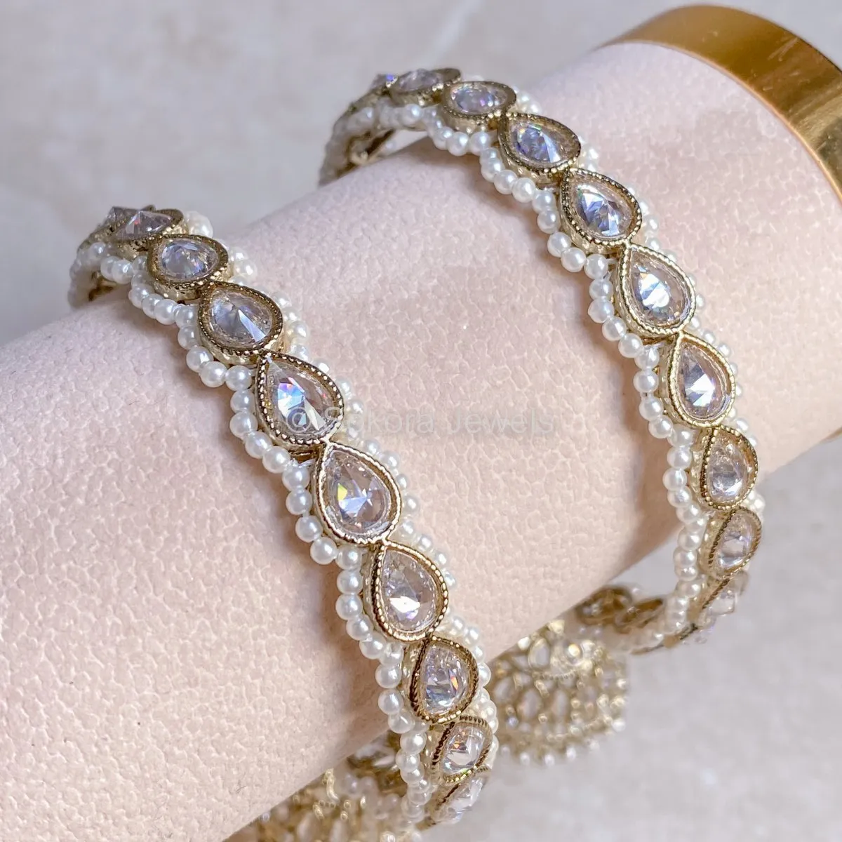 Chunky Husna Jhumka Bangles - Clear