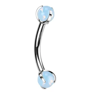 Claw Opalite Titanium Internally Threaded Curved Barbell