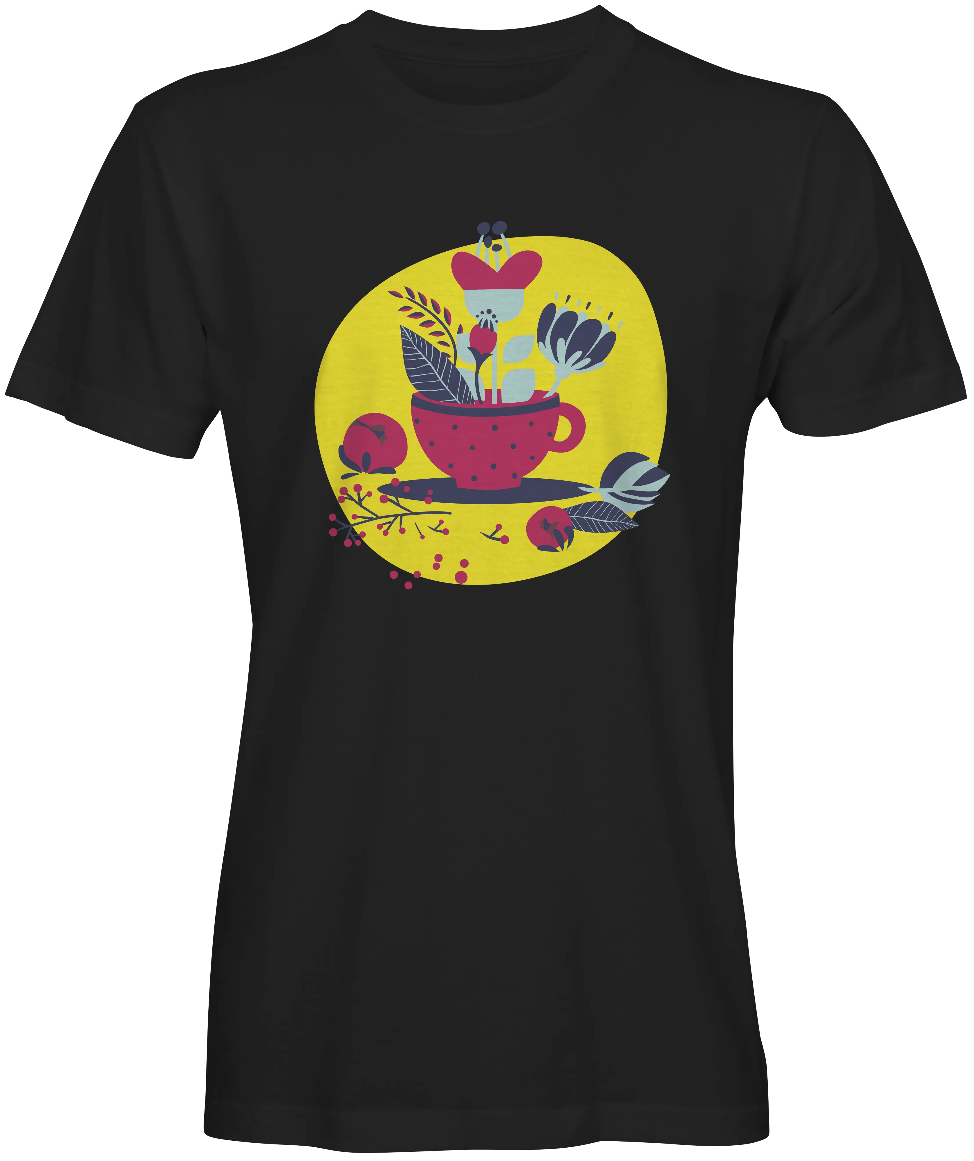 Colorful Cup With Flowers Graphic Tee