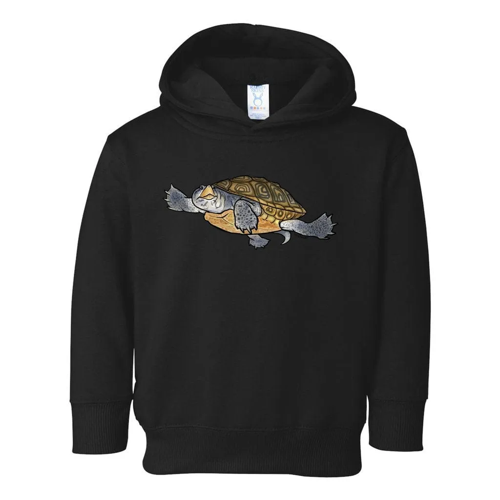 Diamondback Terrapin Toddler Pullover Hoodie, Cute Reptile Kids Top