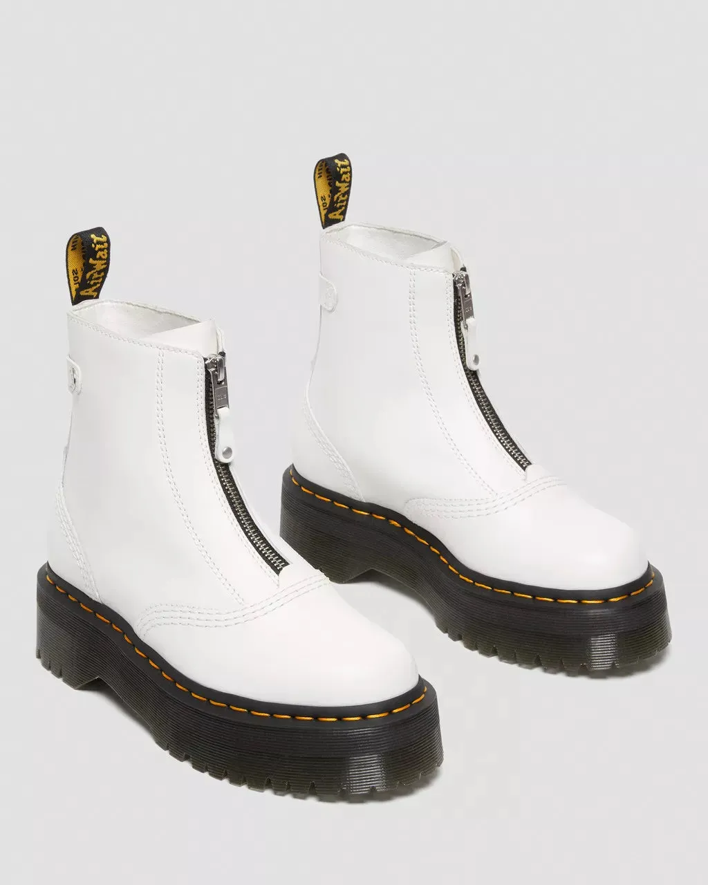 Doc Martens UNISEX JETTA ZIPPED SENDAL LEATHER PLATFORM BOOTS (WHITE SENDAL)