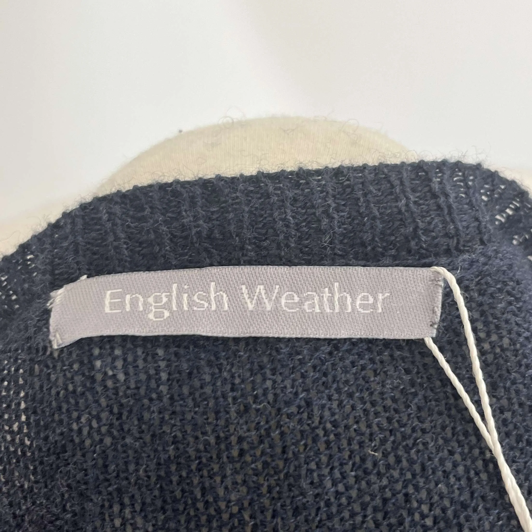 English Weather Blue Featherweight Cashmere Mix Sweater M