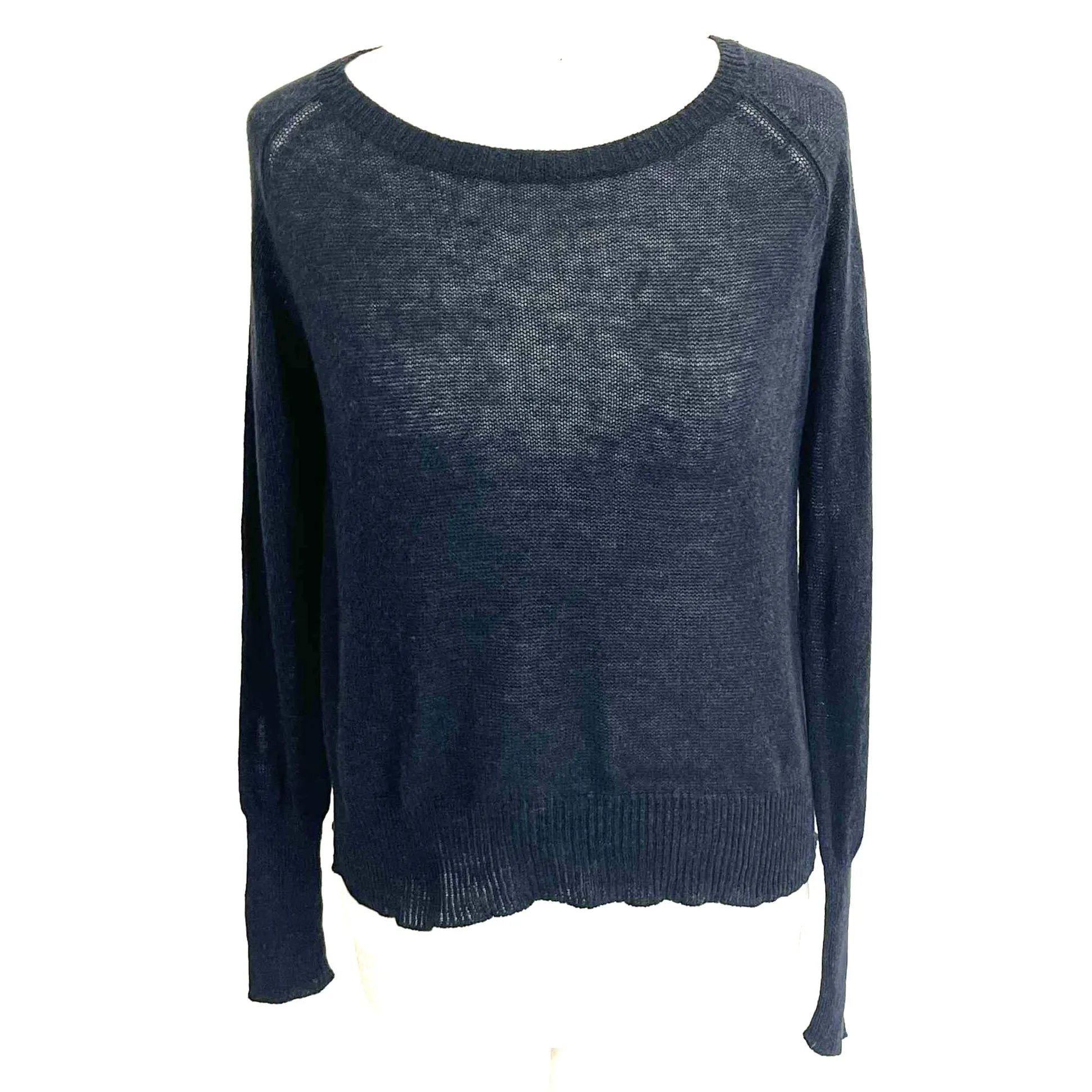 English Weather Blue Featherweight Cashmere Mix Sweater M