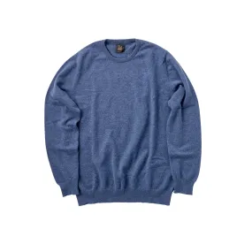 Fox Mid Blue Cashmere Crew Neck Jumper