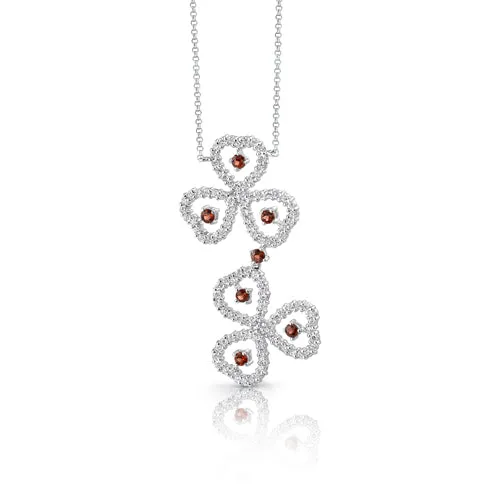 Garnet Pendant Necklace Sterling Silver