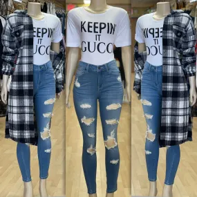 Just Keep IT Gucci With ME Tee (White)