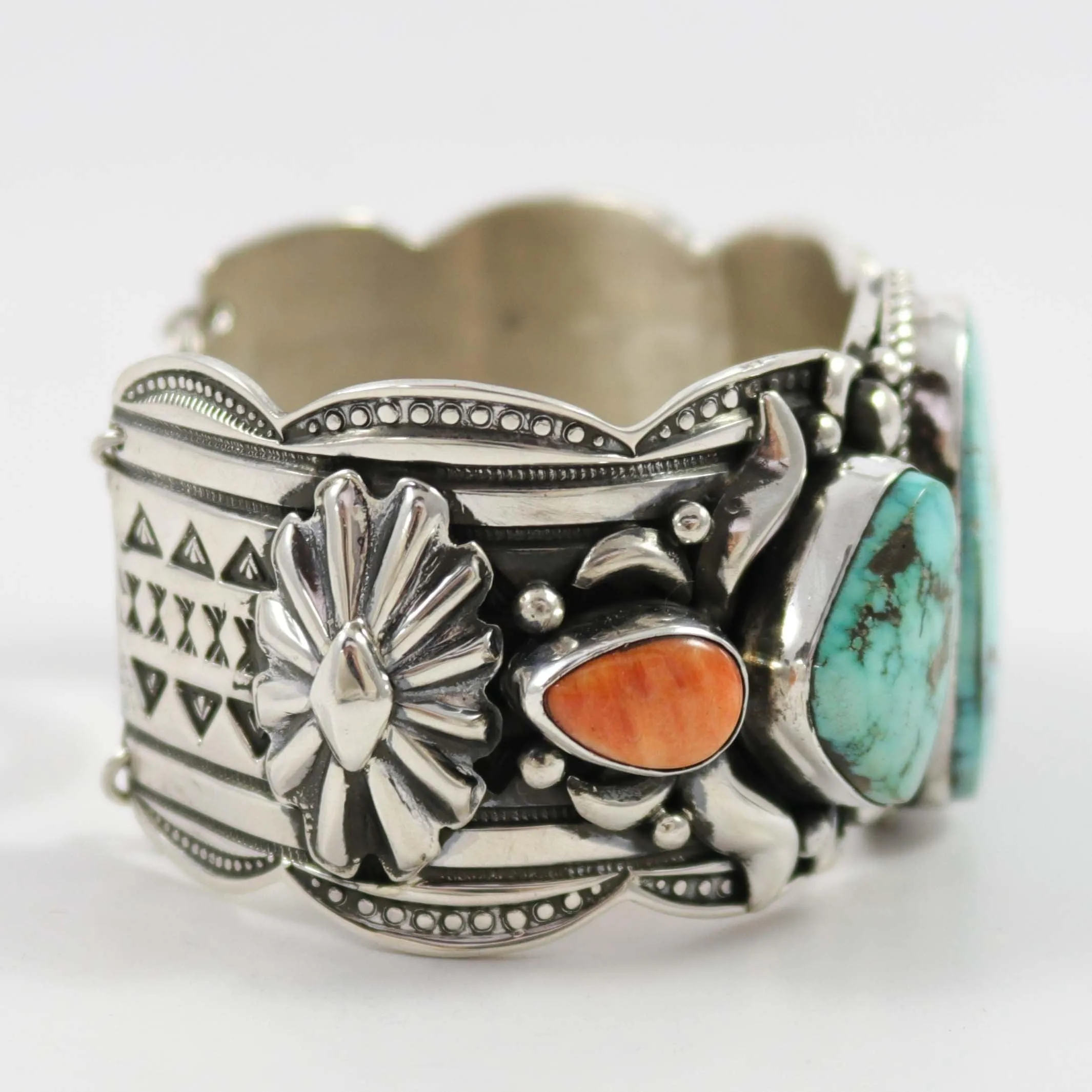 Kingman Turquoise and Shell Cuff