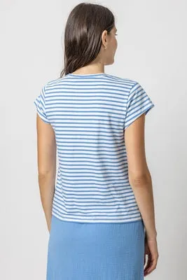 Lilla P Scoop Neck Top - Marina Stripe