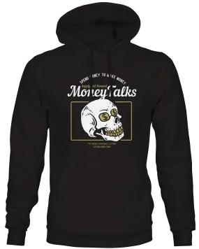 Money Talks Dollar Skull Graphic Hoodie