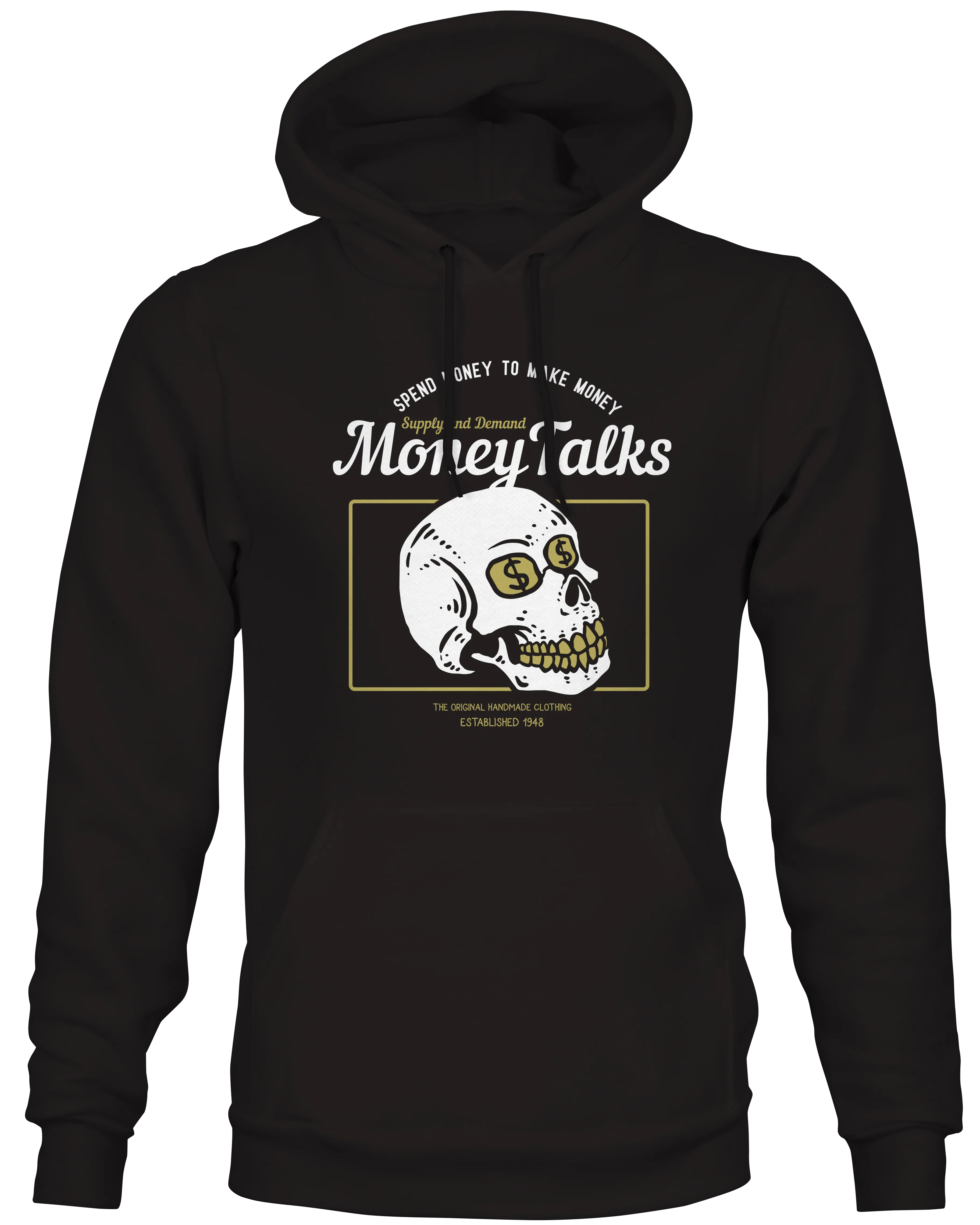 Money Talks Dollar Skull Graphic Hoodie