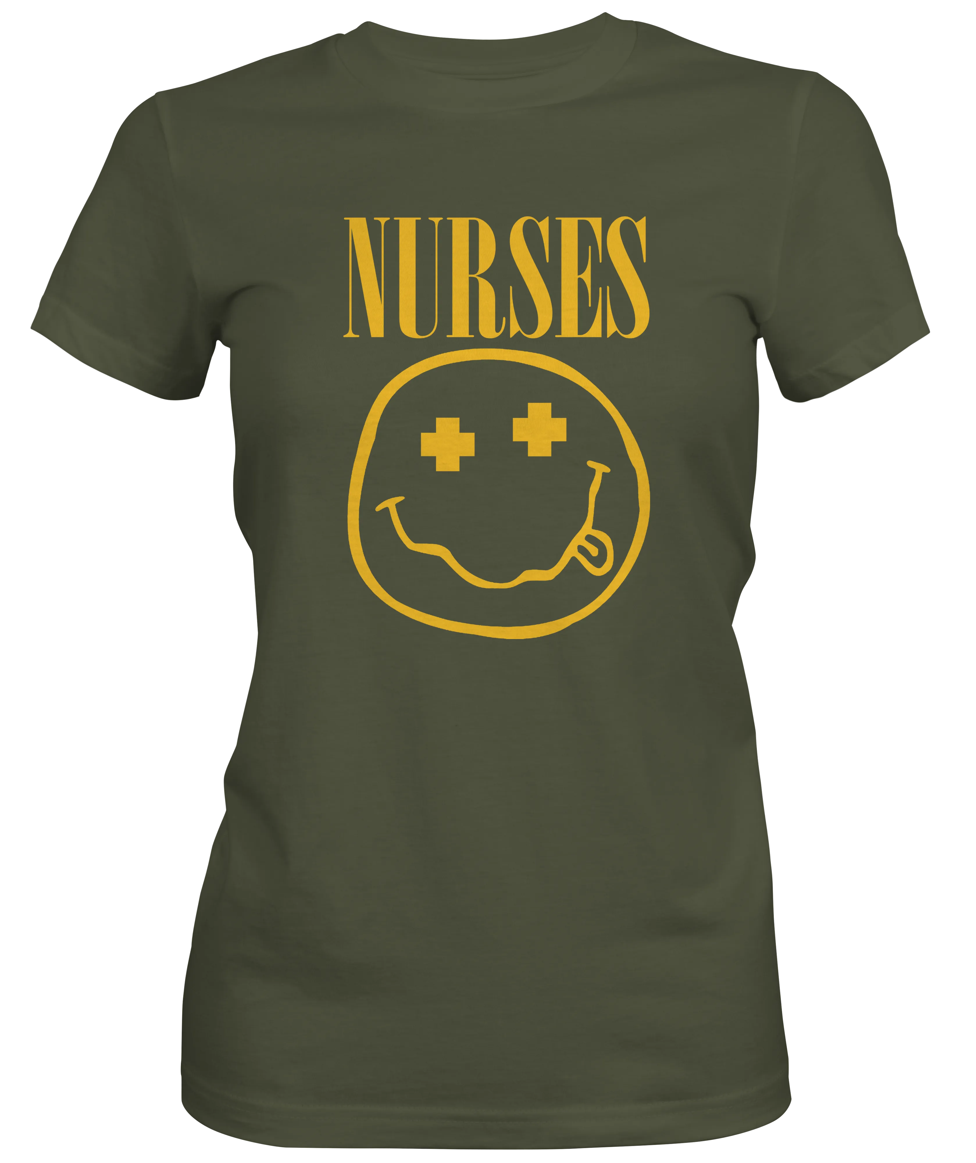 Nurses Happy Face Ladies Graphic Tee