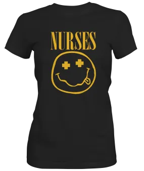 Nurses Happy Face Ladies Graphic Tee