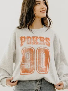 OSU Cowboys Player Ash Gray Thrifted Sweatshirt