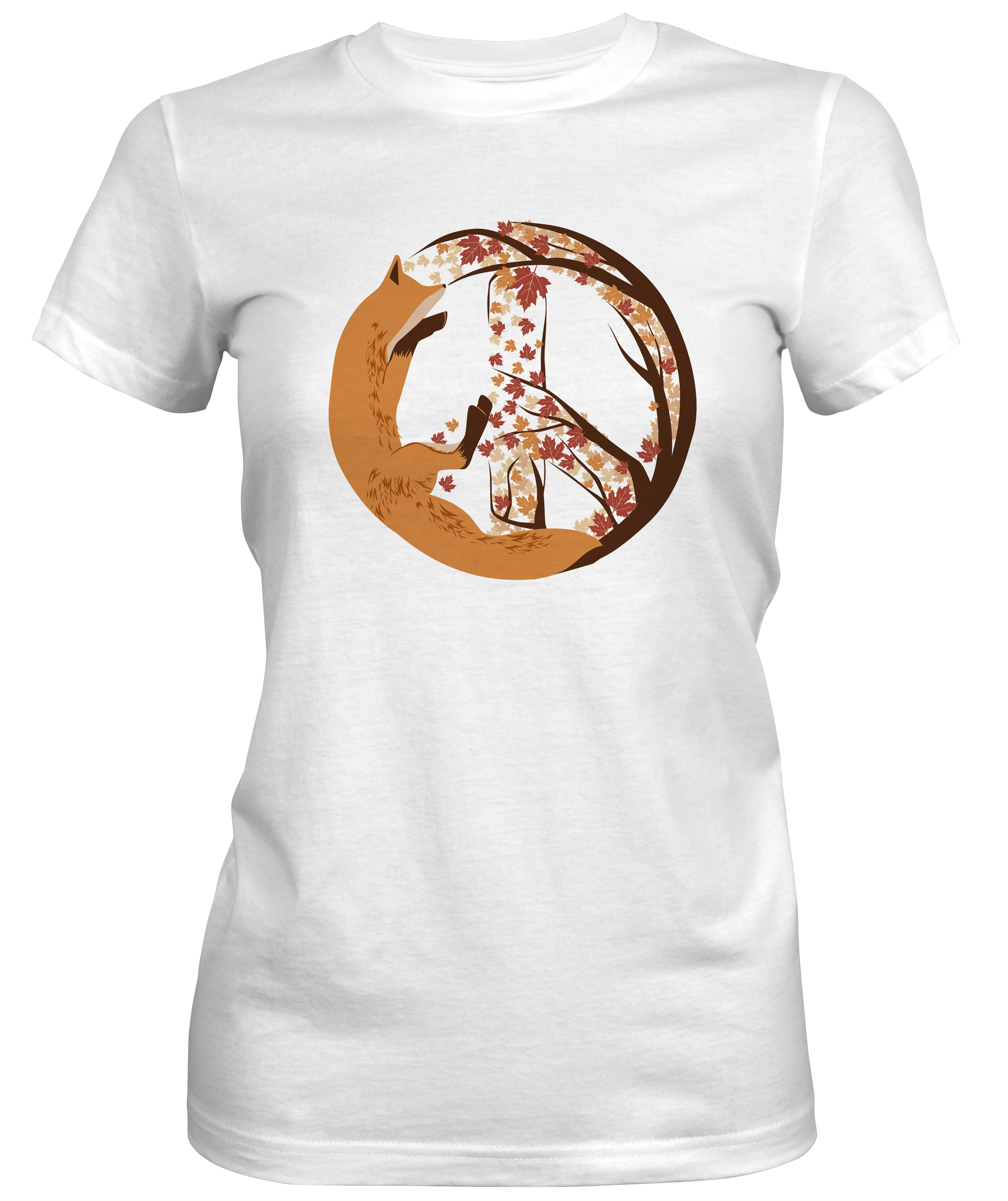 Peaceful Fox Graphic Ladies T-Shirt