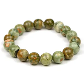 Rainforest Jasper 12mm Rounds Stretch Bracelet