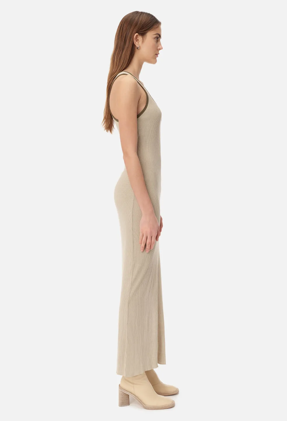 Silk Rib Midi Dress / Mineral