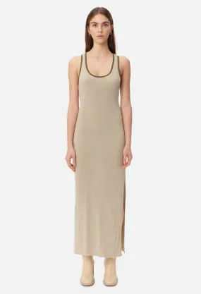 Silk Rib Midi Dress / Mineral