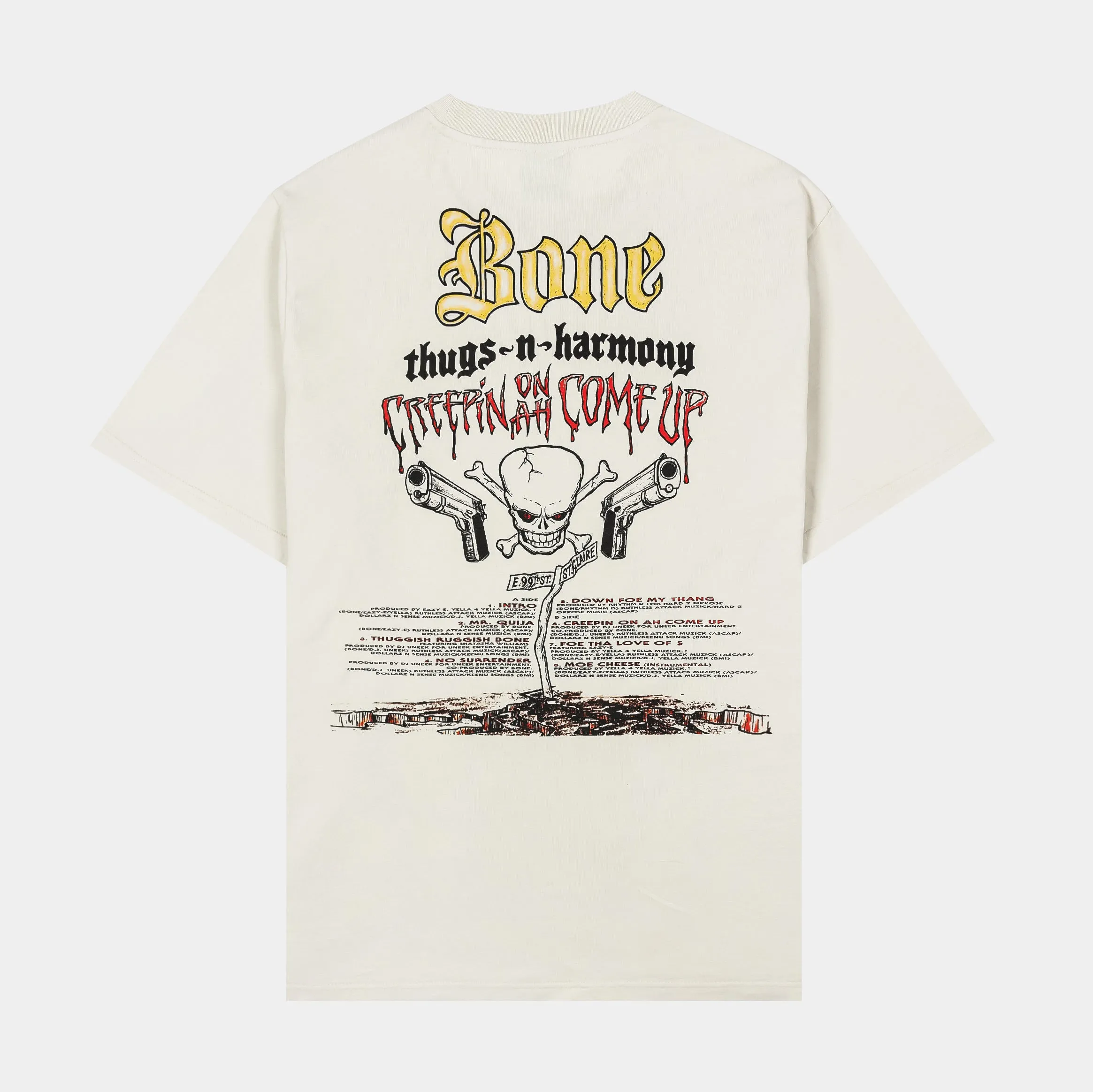 SP x Bone Thugs N Harmony Creepin Mens Short Sleeve Shirt (Beige/Red)