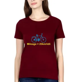 Swag Swami Women's  Mileage = 20km/Idli  T-Shirt