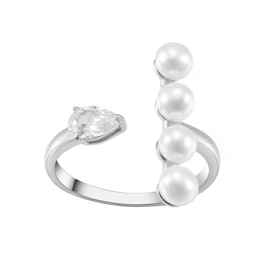 Women's Fashion Adjustable Open Pearl Ring