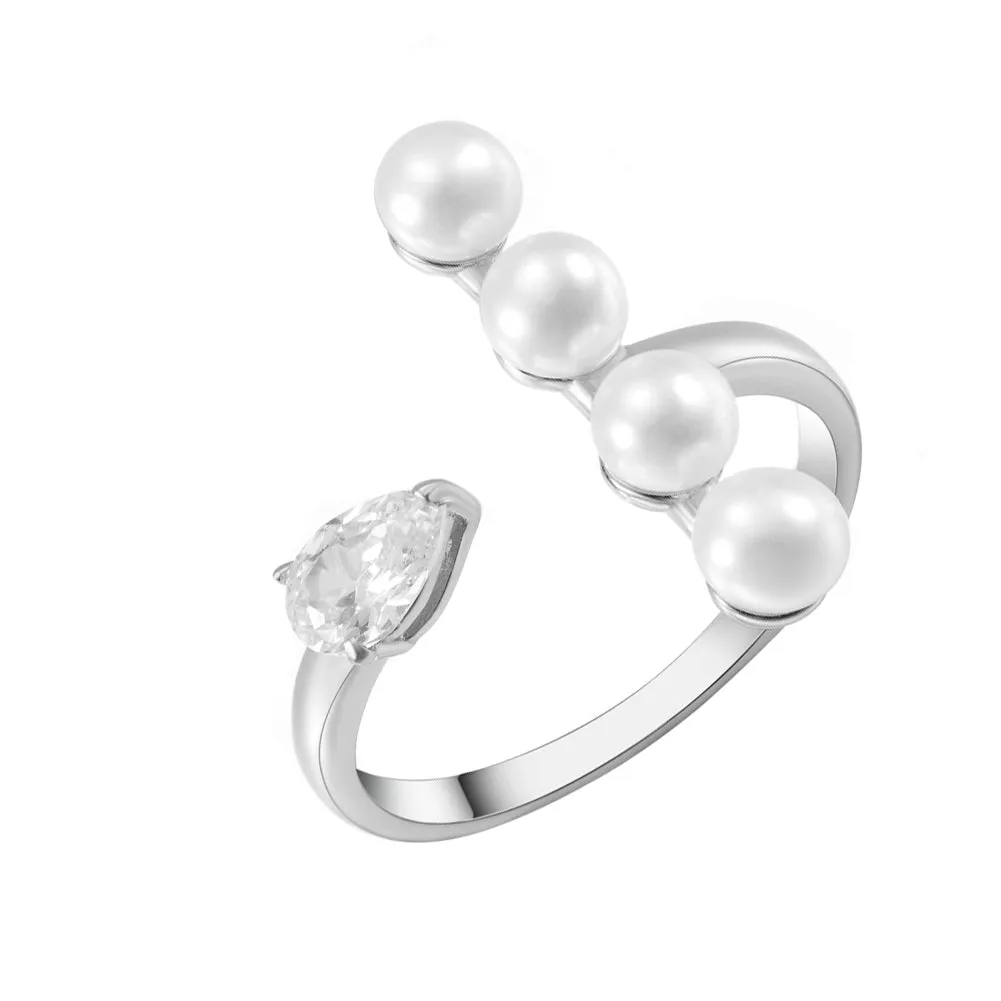 Women's Fashion Adjustable Open Pearl Ring